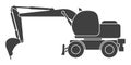 Icon of a construction excavator on a white background. Vector illustration, isolated. Flat illustration