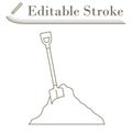 Icon Of Construction Shovel And Sand Royalty Free Stock Photo