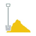 Icon Of Construction Shovel And Sand Royalty Free Stock Photo