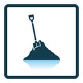 Icon of Construction shovel and sand Royalty Free Stock Photo