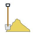 Icon Of Construction Shovel And Sand Royalty Free Stock Photo