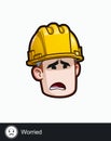 Construction Worker - Expressions - Concerned - Worried Royalty Free Stock Photo