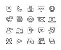 Icon contact us. Social network communication, mobile message and internet chat pictograms. Vector chat and conversation