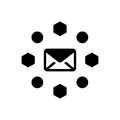 Black solid icon for Contacts, link and communication Royalty Free Stock Photo