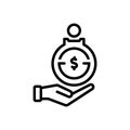 Black line icon for Contributing, give and bestow