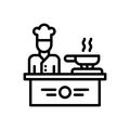 Black line icon for Cooking, food maker and consonant