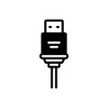 Black solid icon for Cording, protecting and plug Royalty Free Stock Photo