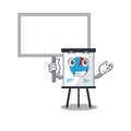 An icon of corona graph mascot design style bring a board Royalty Free Stock Photo