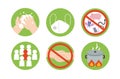 Icon of Coronavirus COVID-19 preventions. Royalty Free Stock Photo