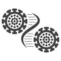 Icon of coronavirus molecules and their rna structure. Isolated vector on a white background.