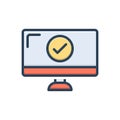 Color illustration icon for Correct, system and right Royalty Free Stock Photo