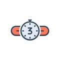 Color illustration icon for Counted, countdown and timer