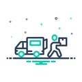 Mix icon for Courier, delivery and order Royalty Free Stock Photo