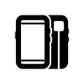 Black solid icon for Coveres, screen and phone Royalty Free Stock Photo