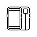 Black line icon for Coveres, screen and phone Royalty Free Stock Photo