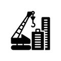 Black solid icon for Crane Building, construction and tower Royalty Free Stock Photo