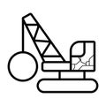 Icon of crane with wrecking ball