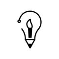 Black solid icon for Creative Idea, inventive and prolific Royalty Free Stock Photo