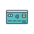 Color illustration icon for Credit Card, consumer and economy