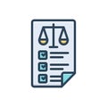 Color illustration icon for Criterion, yardstick and measure