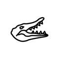 Black line icon for Crocodile, alligator and reptile Royalty Free Stock Photo
