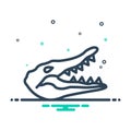 Black mix icon for Crocodile, alligator and cocodrilo Royalty Free Stock Photo