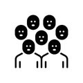 Black solid icon for Crowd, multitude and flock