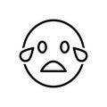 Black line icon for Cry. blubber and weeping