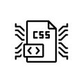 Black line icon for Css, coding and programming Royalty Free Stock Photo