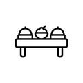 Black line icon for Cuisine, food and cooking