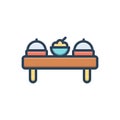 Color illustration icon for Cuisine, food and cooking