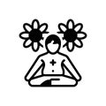 Black solid icon for Curative, yoga and healing