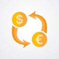 Icon currency exchange. Vector illustration.