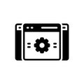 Black solid icon for Custom, website and cogwheel
