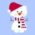 Icon cute baby holiday Christmas small snowman wearing a scarf