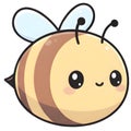 Icon - a cute chubby bee Royalty Free Stock Photo