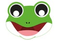 Icon of Cute Frog Face. Animals. Vector Frog Face