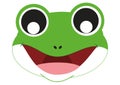 Icon of Cute Frog Face. Animals. Vector Frog Face Royalty Free Stock Photo