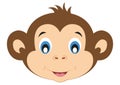 Icon of Cute Monkey Face. Animals. Vector of Cute Monkey Face