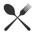 Cutlery crossed icon. Meal symbol