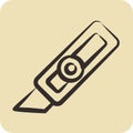 Icon Cutter Knife. suitable for Paint Art Tools symbol. hand drawn style. simple design editable