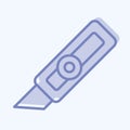 Icon Cutter Knife. suitable for Paint Art Tools symbol. two tone style. simple design editable. design template vector. simple