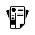 Black solid icon for Cvs, file and document