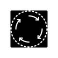 Black solid icon for Cycle, reset and loop Royalty Free Stock Photo