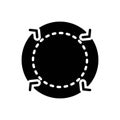 Black solid icon for Cycle, loop and reload