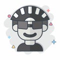 Icon Cyclist related to Bicycle symbol. comic style. simple design editable. simple illustration