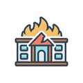 Color illustration icon for Damage, destruction and demolition Royalty Free Stock Photo