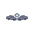 Color illustration icon for Damages, car and accident