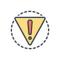 Color illustration icon for Danger, peril and hazard Royalty Free Stock Photo