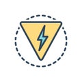 Color illustration icon for Danger, peril and hazard Royalty Free Stock Photo